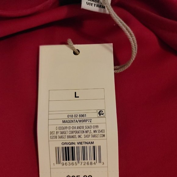 A New Day Womens NWT Satin Halter Top Magenta Pink Back Bow tie Blouse - Picture 4 of 10